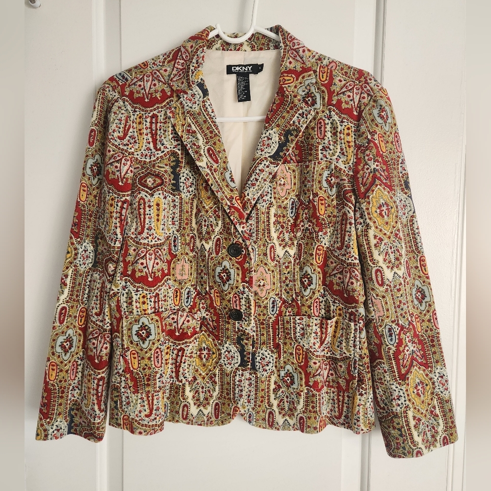 DKNY Multicolor Corduroy Blazer